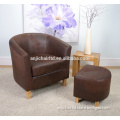 Wooden Frame Tub Chair With Footstool